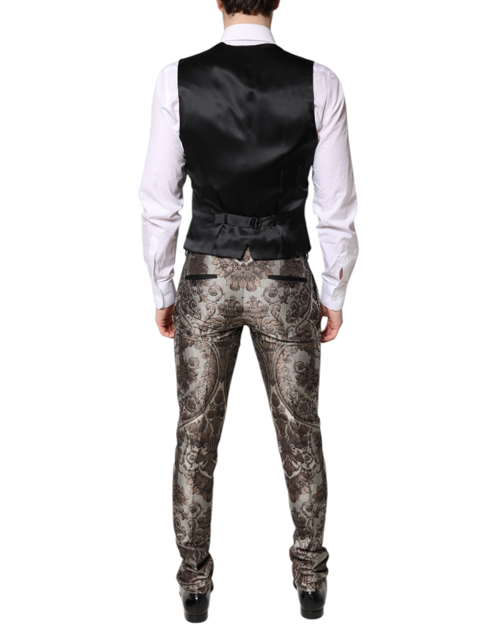 Dolce & Gabbana Multicolor Jacquard Single Breasted 3 Piece Suit