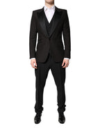 Dolce & Gabbana Black Single Breasted Formal 3 Piece Suit