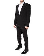 Dolce & Gabbana Black Cotton Single Breasted 2 Piece Suit