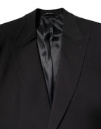 Dolce & Gabbana Black Cotton Single Breasted 2 Piece Suit