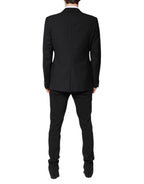 Dolce & Gabbana Black Wool Single Breasted 2 Piece Suit