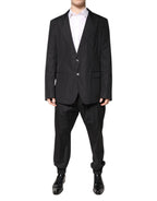 Dolce & Gabbana Black Cotton Single Breasted 2 Piece Suit