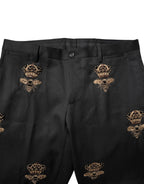 Dolce & Gabbana Black Bee Crown Embroidery 2 Piece Suit