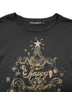 Dolce & Gabbana Black Cotton Round Neck Short Sleeve T-shirt