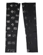 Dolce & Gabbana Black DG Logo Monogram Wool Stretch Arm Sleeves