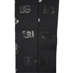 Dolce & Gabbana Black DG Logo Monogram Wool Stretch Arm Sleeves