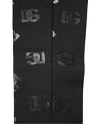 Dolce & Gabbana Black DG Logo Monogram Wool Stretch Arm Sleeves