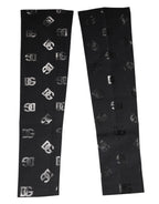 Dolce & Gabbana Black DG Logo Monogram Wool Stretch Arm Sleeves