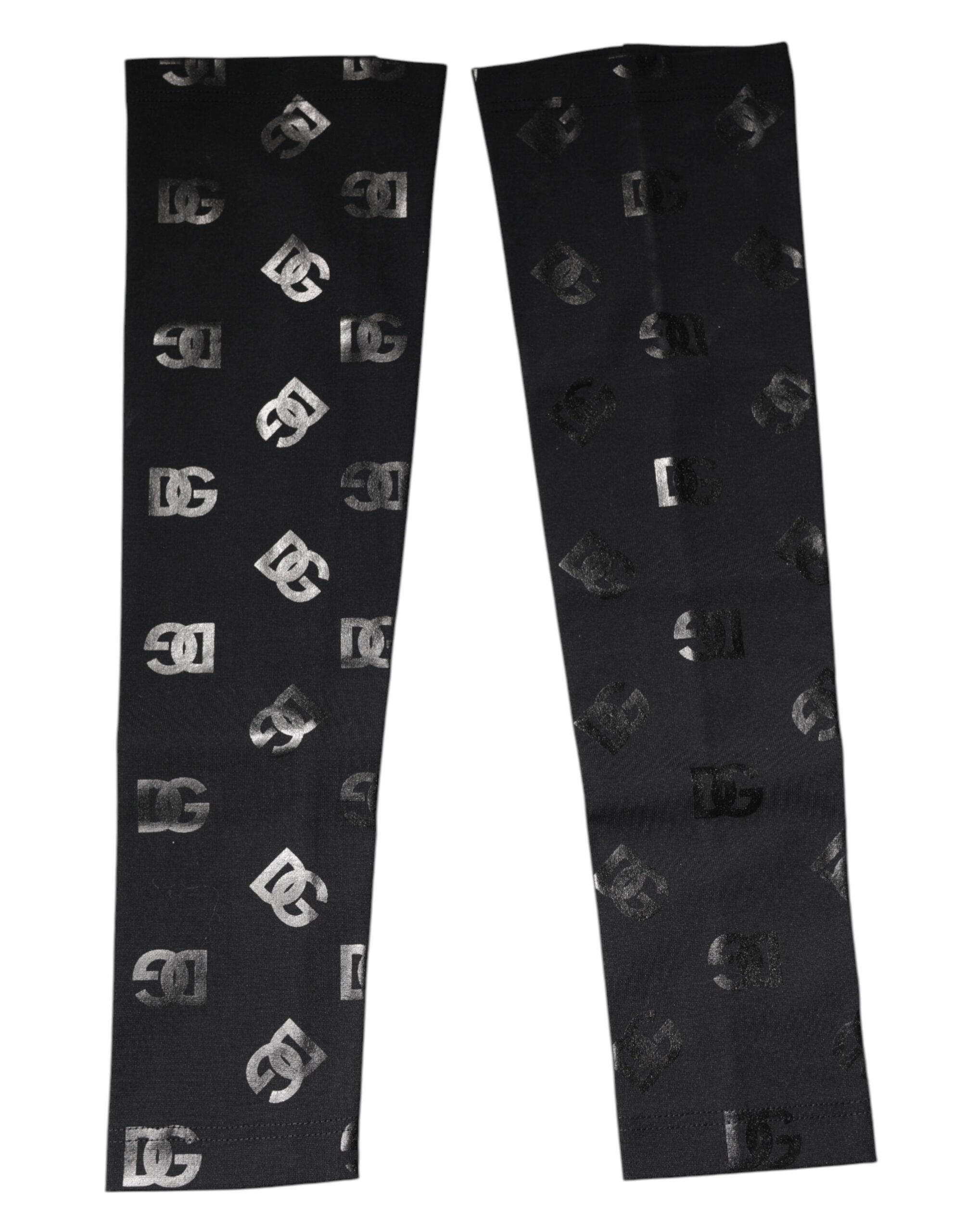 Dolce & Gabbana Black DG Logo Monogram Wool Stretch Arm Sleeves