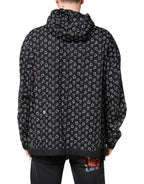 Dolce & Gabbana Black Heart Print Hooded Windbreaker Jacket