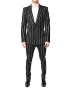 Dolce & Gabbana Black Striped SICILIA Formal 2 Piece Suit