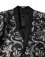 Dolce & Gabbana Black Gray MARTINI Jacquard Men 3 Piece Suit