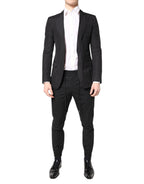 Dolce & Gabbana Black Cotton TAORMINA Formal 2 Piece Suit