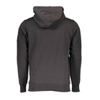 Calvin Klein Black Cotton Men Sweater with Central Pocket and Hood
