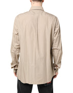 Dolce & Gabbana Beige Pin Up Print MARTINI Men Casual Shirt