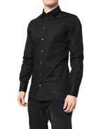 Dolce & Gabbana Black GOLD Cotton Long Sleeves Dress Shirt