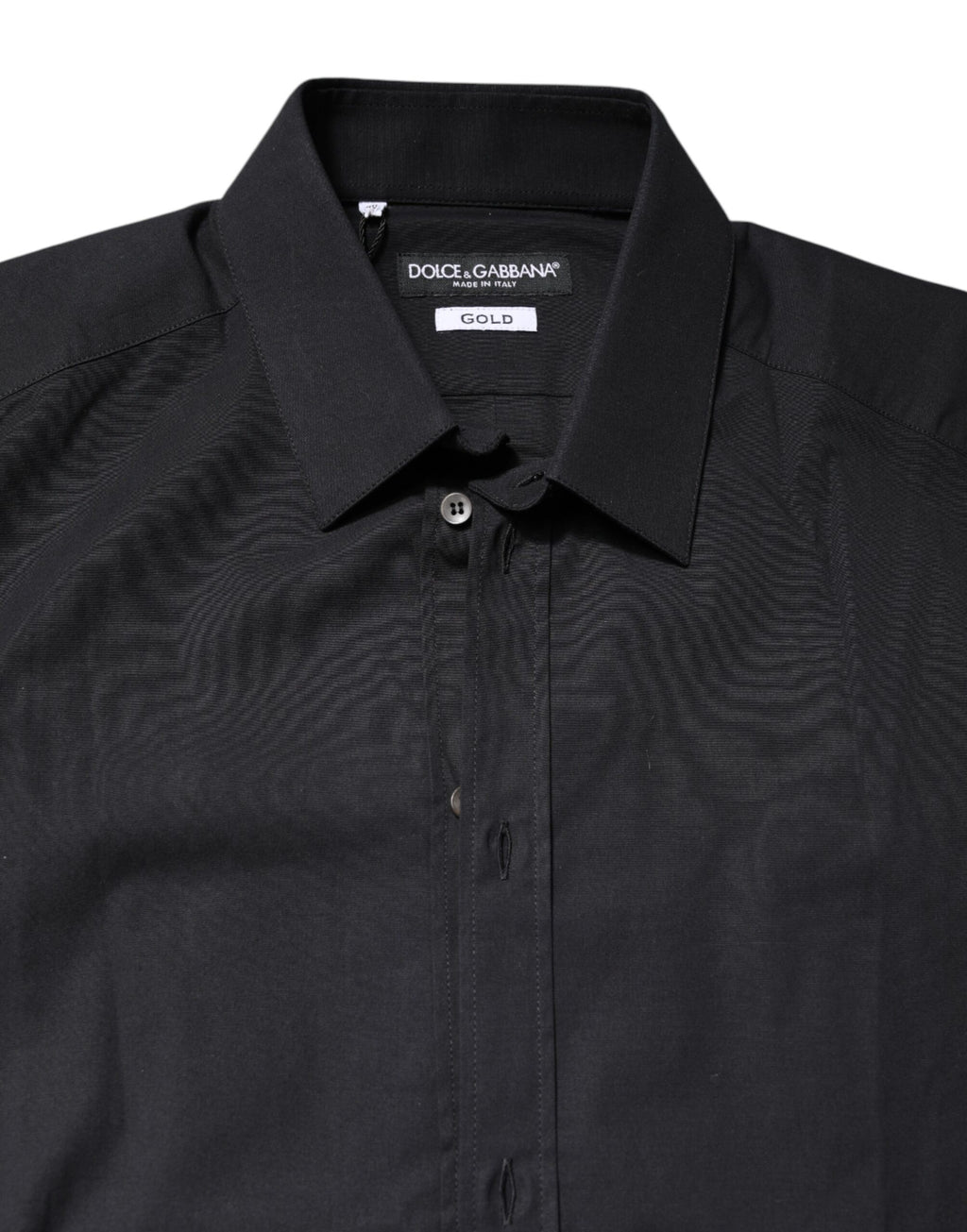 Dolce & Gabbana Black GOLD Cotton Long Sleeves Dress Shirt