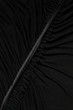 Dolce & Gabbana Black Mesh Trim Bodycon Long Sheath Dress