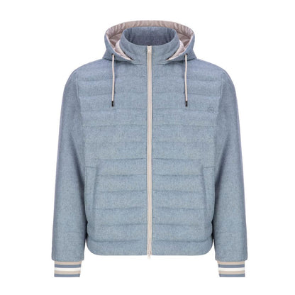 Herno Blue Silk Men Jacket