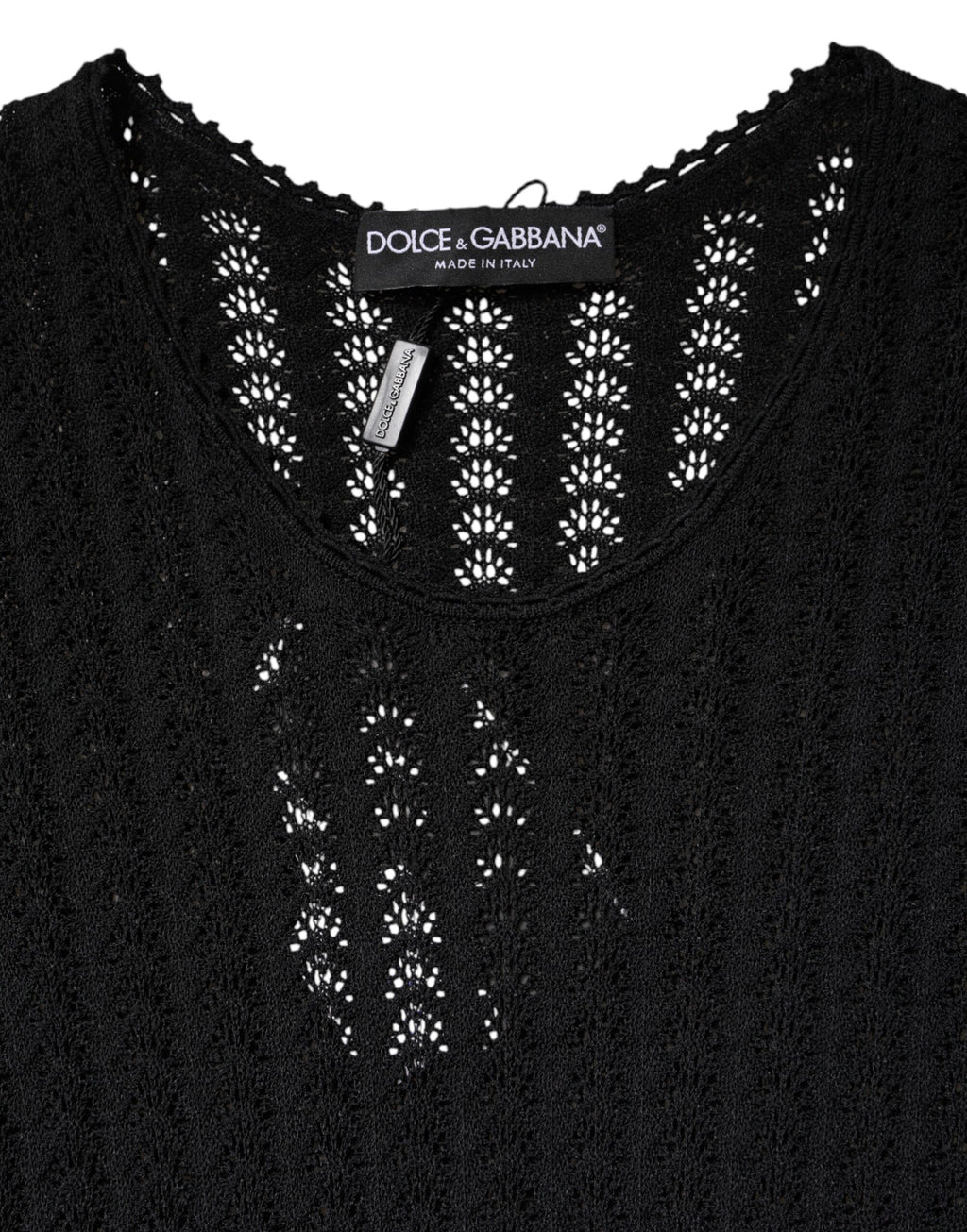 Dolce & Gabbana Black Cashmere Long Sleeves A-line Midi Dress