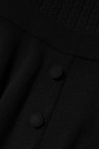 Dolce & Gabbana Black Cashmere Long Sleeves A-line Midi Dress