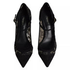 Dolce & Gabbana Black Mary Jane Taormina Lace Pumps Shoes