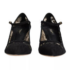 Dolce & Gabbana Black Mary Jane Taormina Lace Pumps Shoes