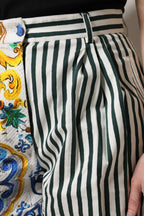 Dolce & Gabbana Multicolor Majolica Print High Waist Shorts