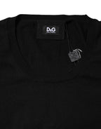 Dolce & Gabbana Black Cotton Round Neck Short Sleeve T-shirt