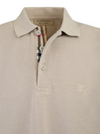 Burberry Pale Stone Cotton Collared Polo Shirt