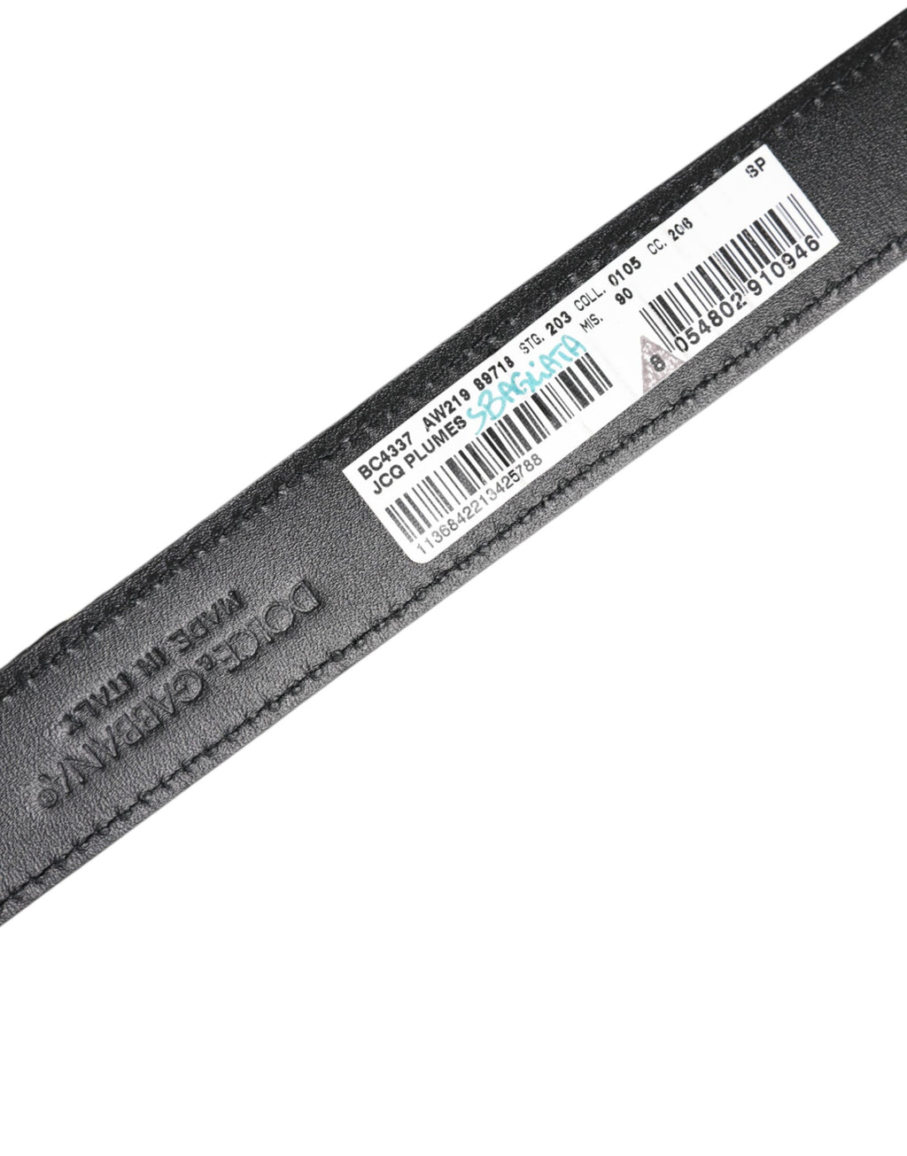 Dolce & Gabbana Multicolor Jacquard Leather Metal Buckle Belt