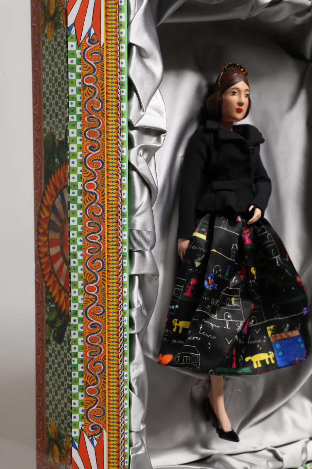 Dolce & Gabbana Black Dress Ceramic Porcelain Fashion Leather Sicily Dolls