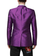 Dolce & Gabbana Purple Double Breasted Men Suit Coat Blazer