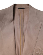 Dolce & Gabbana Beige TAORMINA Single Breasted Coat Blazer