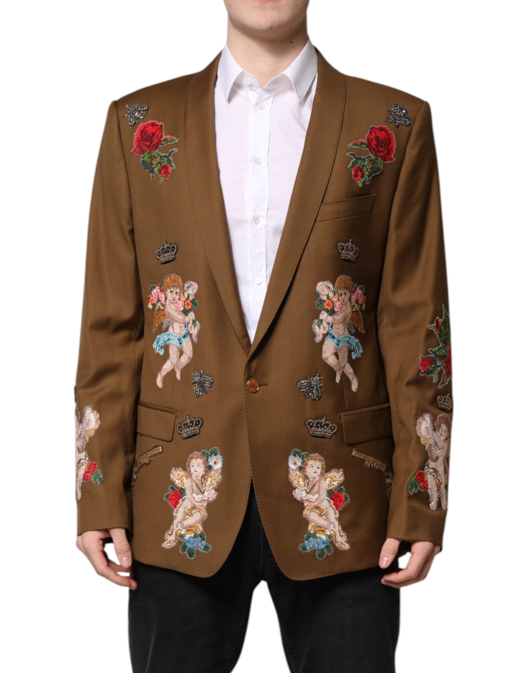 Dolce & Gabbana Brown MARTINI Single Breasted Coat Blazer