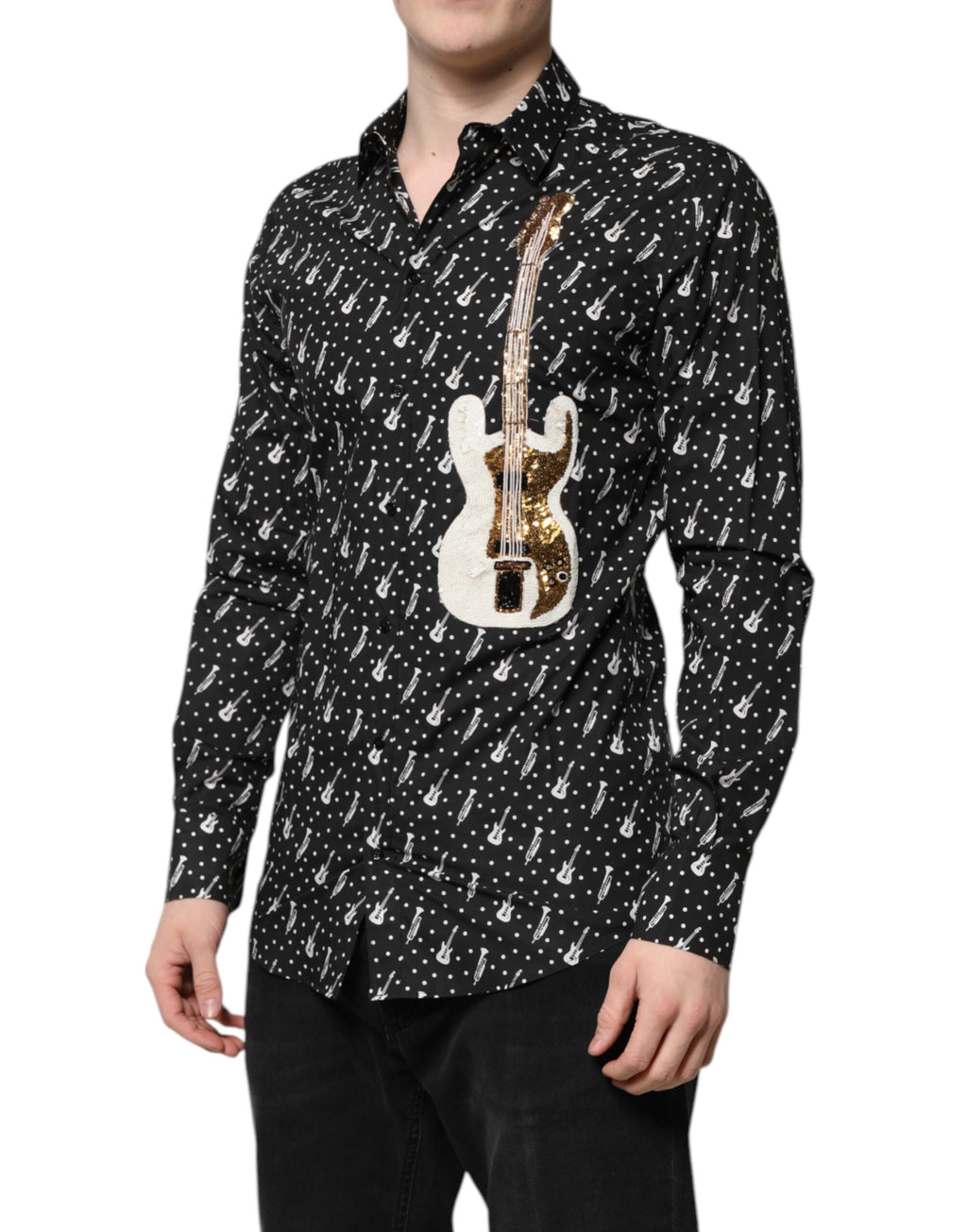 Dolce & Gabbana Black GOLD Instrument Embellished Shirt