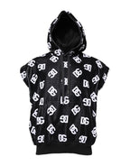 Dolce & Gabbana Black DG Cotton Hooded Sleeveless Sweater