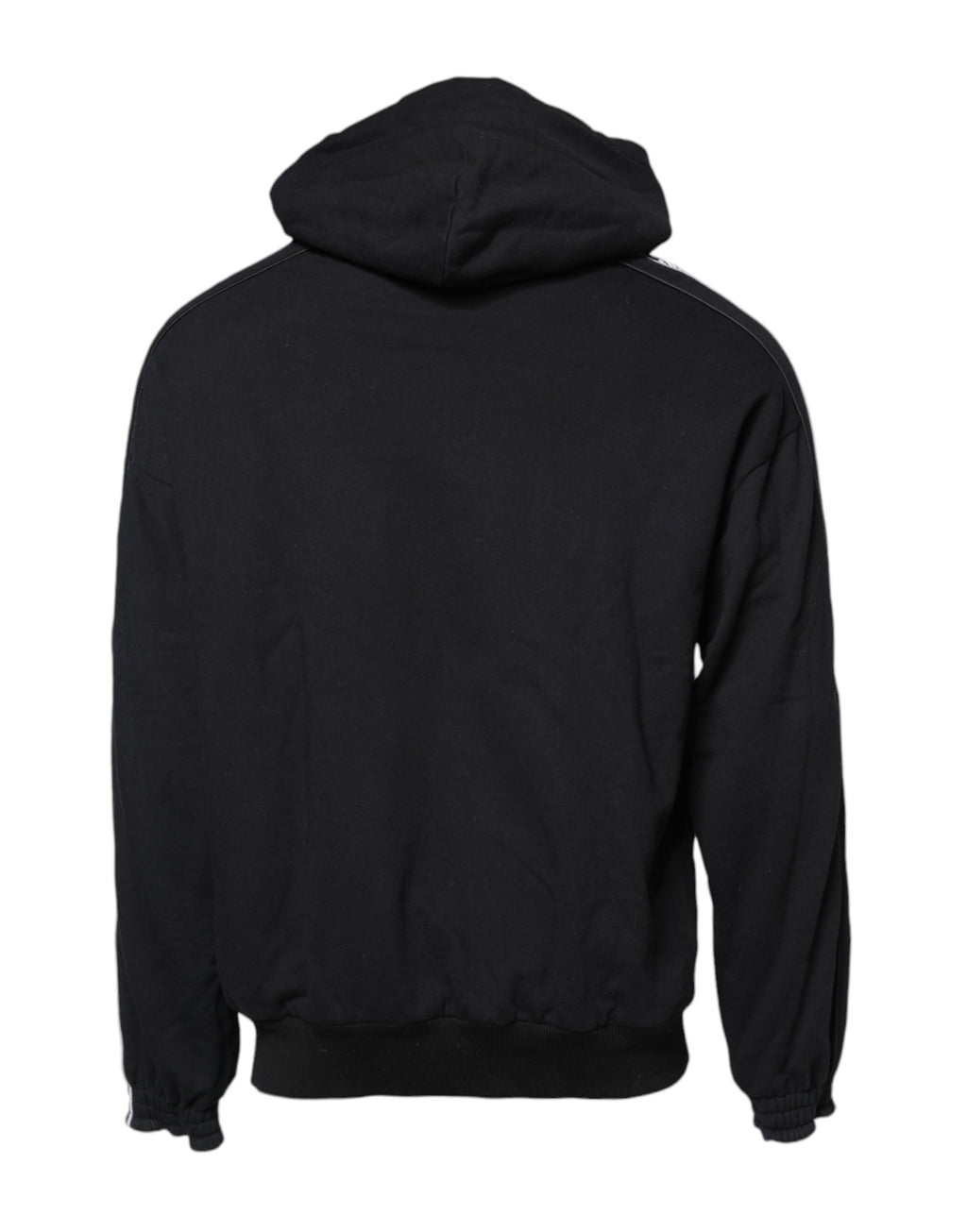 Dolce & Gabbana Black Cotton Logo Hooded Sweatshirt Sweater