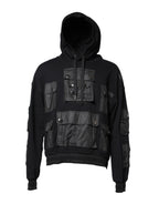 Dolce & Gabbana Black Cotton Hooded Sweatshirt Sweater