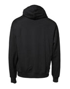 Dolce & Gabbana Black Embroidery Hooded Sweatshirt Sweater