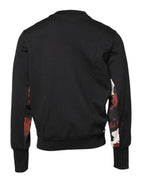Dolce & Gabbana Black Embroidered Crew Neck Pullover Sweater