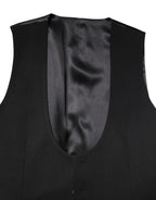 Dolce & Gabbana Black Wool Waistcoat Dress Formal Vest