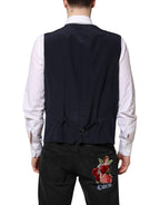 Dolce & Gabbana Black Wool Waistcoat Dress Formal Vest