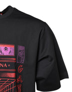 Dolce & Gabbana Black Cotton Graphic Print Crew Neck T-shirt