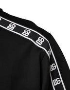Dolce & Gabbana Black Cotton DG Print Turtleneck T-shirt