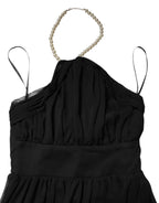 Marciano by Guess Black Tulle Pearl Sleeveless Long Gown Dress