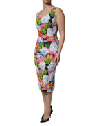Dolce & Gabbana Multicolor Floral Sleeveless Sheath Dress