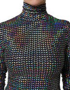 Dolce & Gabbana Black Embellished Nylon Bodycon Mini Dress