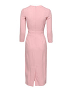 Dolce & Gabbana Pink Viscose 3/4 Sleeves Sheath Midi Dress