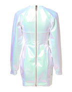 Dolce & Gabbana White Long Sleeves Bodycon Sheath Mini Dress